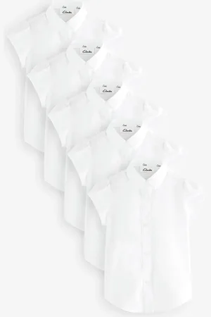 Clarks Girls Short Sleeve School Shirts 5 Pack 116122cm