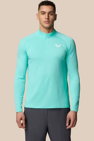 CASTORE Blue 1/4 Zip Long Sleeve Top medium