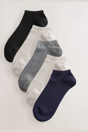 Next Neutral/Grey/Black Signature Modal Trainer Socks 5 Pack UK 9