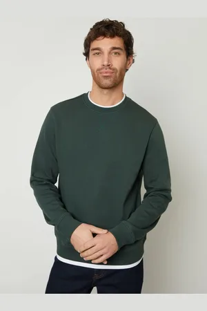 Threadbare Forest Green Mock Crew Neck Sweatshirt XL