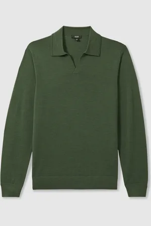 Reiss Milburn Merino Wool Half-Zip Polo Shirt XXL