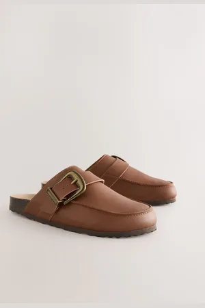 Next Standard Fit Forever Comfort Leather Buckle Foodbed Clogs AU 6 (EU 37)