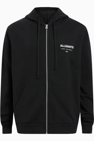 AllSaints AllSaints Black Underground Zip 100% Cotton Hoodie L