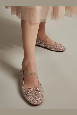 Monsoon Gabi Diamante Mesh Ballet Flats AU 8 (EU 39)