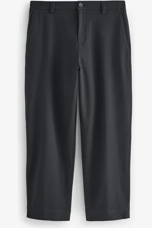 Next Black Elasticated Waist EDIT Relaxed Twill Trousers 40W x 31L (UK 40 R)