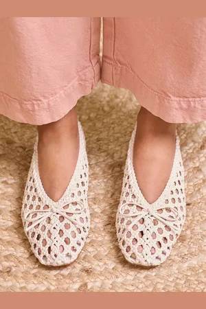 Love & Roses Woven Crochet Faux Leather Ballerina Pump Shoes AU 6 (EU 37)