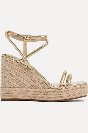 Linzi Gold Malibu Double Strap Rope Detail Wedges AU 8 (EU 39)