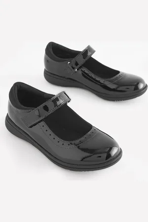 Next Standard Fit (F) School Leather Brogue Detail Mary Jane Shoes AU 12 (EU 30.5)
