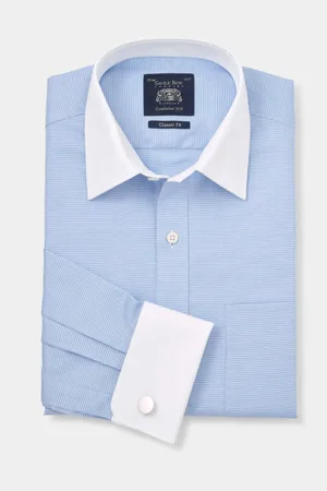 SAVILE ROW Textured 100% Cotton Classic Fit Winchester Formal Shirt AU 39 Regular