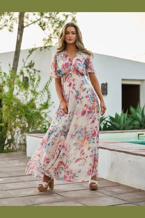 South Beach Metallic Chiffon Button Detail Midi Dress AU 10