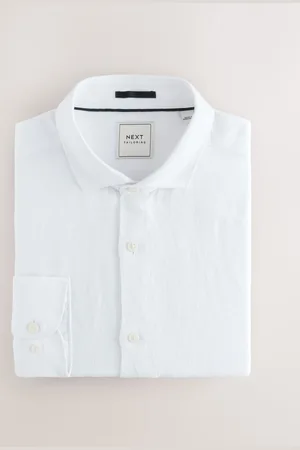 Next Regular Fit Signature 100% Delave Linen Long Sleeve Shirt xxxlarge