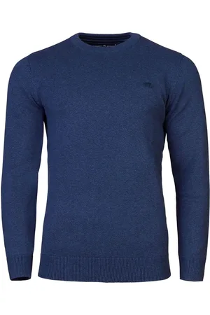 Raging Bull Blue Classic Crew Neck Knit Jumper XL