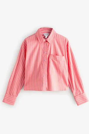 Next Oversized Long Sleeve 100% Cotton Cropped Shirt AU 14