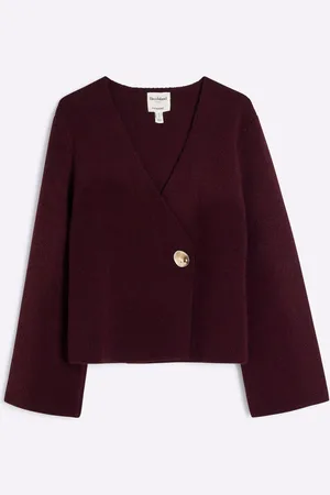 River Island Red Asymmetric Button Cardigan XS