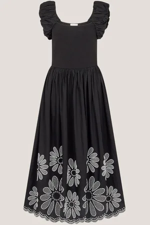 Monsoon Ella Frill Floral Embroidered Midi Dress XL