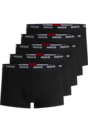 HUGO BOSS Black Logo Waistband Stretch Cotton Trunks 5 Pack L