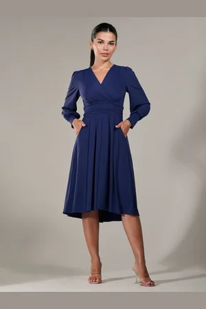 Jolie Moi Petite Petite Long Sleeve Soft Silky Jersey Midi Dress AU 10 Petite
