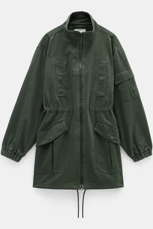 Hush Puppies Green 100% Cotton Utility Parka Jacket S-M