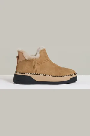 Reiss Tan Sylvie Shearling-Lined Suede Ankle Boots AU 5 (EU 36)