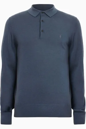 AllSaints AllSaints Mode Merino Long Sleeve Polo Shirt S