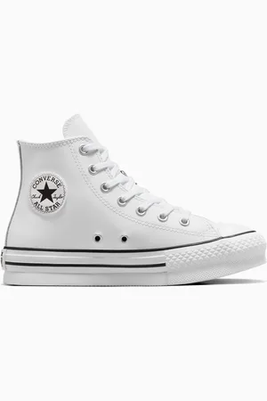 Converse White Junior All Star EVA Lift Leather Trainers AU 11 (EU 29)