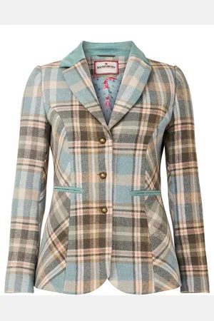 Joe Browns Blue Contrast Collar Check Jacket AU 16