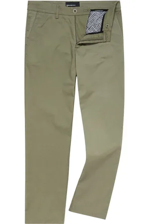 Remus Green Straight Leg Cotton Stretch Chino Trousers 34