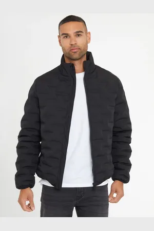 Threadbare Black Quilted Funnel Neck Padded Jacket L