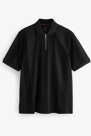 Next Flocked Quarter Zip Polo Shirt XXL