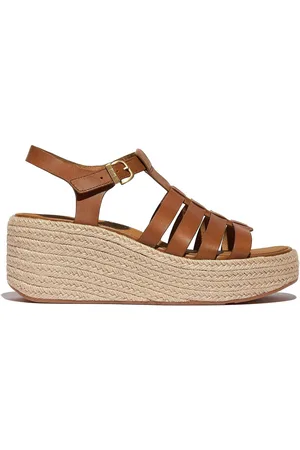 FitFlop Platfforms Leather Fisherman Wedge Brown Sandals AU 5 (EU 36)