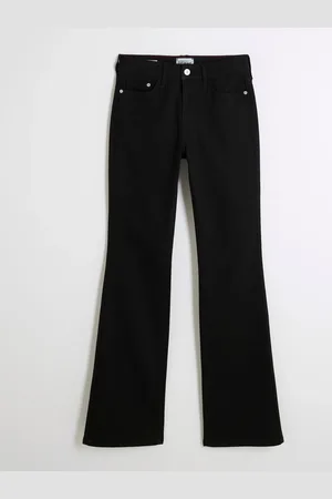 River Island Black Mid Rise Bootcut Jeans AU 14 L