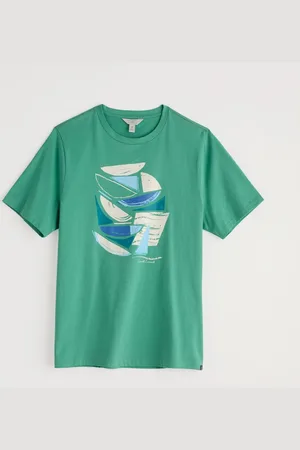 Seasalt Cornwall Light Green Mens Midwatch 100% Cotton T-Shirt medium