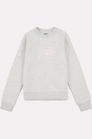 New Balance Grey Girls Stacked Logo Sweatshirt 3