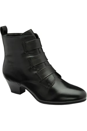 Lotus Black Leather Block Heel Ankle Boots AU 7 (EU 38)
