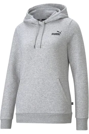PUMA Grey Womens Essentials Small Logo Hoodie XXL