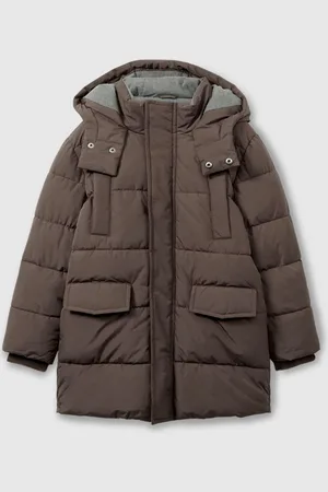 Reiss Chocolate Brown Carston 13-14 yrs Patch-Pocket Quilted Puffer Jacket 13