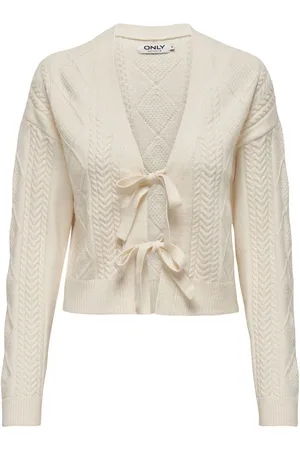 ONLY Natural Cosy Tie Front Cable Knitted Cardigan AU 8