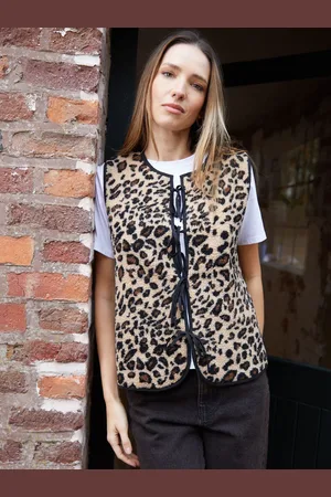 Threadbare Animal Tie Front Borg Gilet AU 10