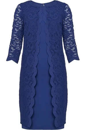 Gina Bacconi Clarabelle Mock Lace Jacket And Crepe Dress AU 22