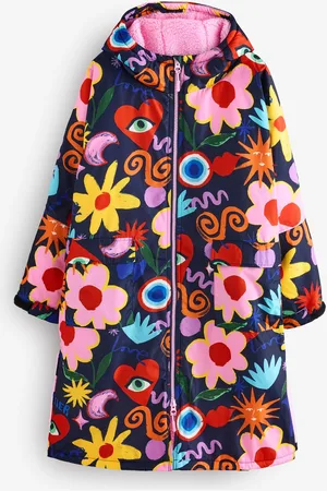 Eleanor Bowmer Multi Bright Dreamer Print Changing Robe with Borg Lining S