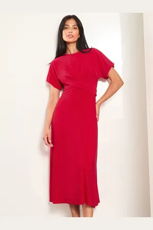 Lipsy London Cross Front Underbust Jersey Midi Dress AU 8