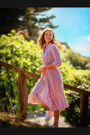 Brakeburn 100% Cotton Pier Midi Dress AU 8