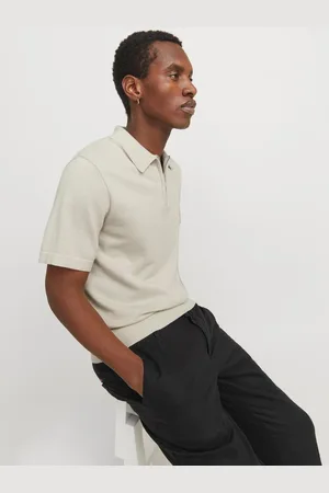 JACK & JONES Knitted Quarter Zip Polo Shirt M