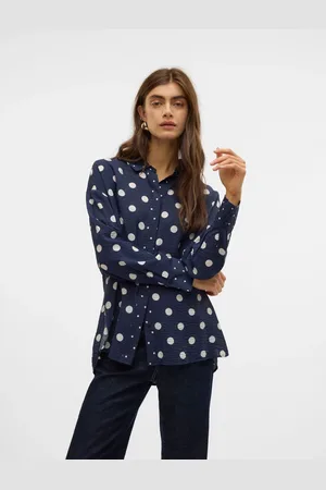 VERO MODA Long Sleeve Polka Dot Printed Shirt AU 6