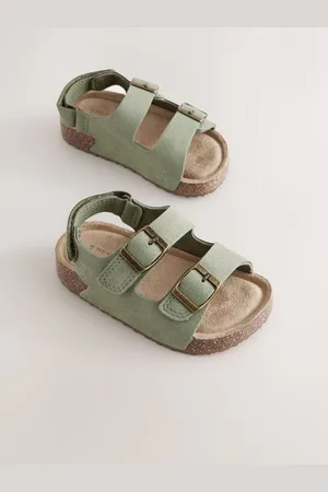 Next Green Wide Fit (G) Double Buckle Cushioned Footbed Sandals AU 1 (EU 33)