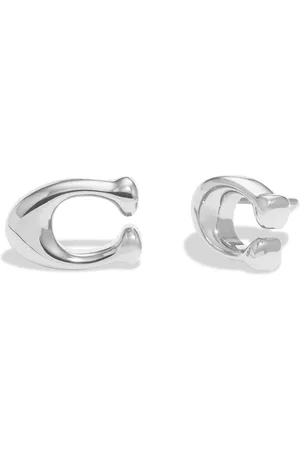 Coach Silver Tone Signature C Stud Earrings one