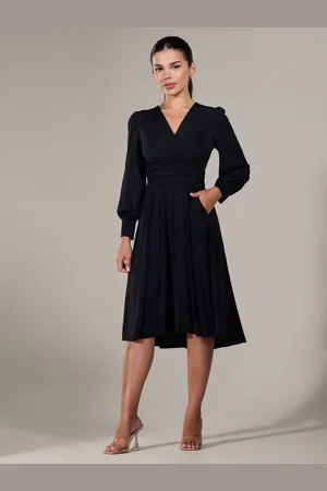 Jolie Moi Petite Petite Long Sleeve Soft Silky Jersey Midi Dress AU 14 Petite