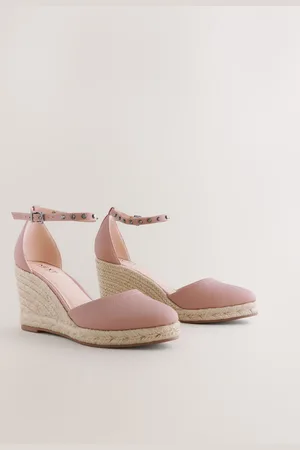 Next Pink Forever Comfort Round Toe Espadrille Stud Detail Wedges AU 9 (EU 41)