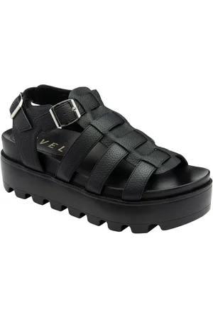 Ravel Black Flatform Gladiator Sandals AU 7 (EU 38)