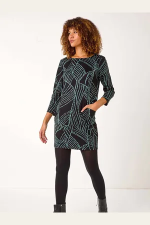 Roman Abstract Print Pocket Detail Tunic Dress AU 18
